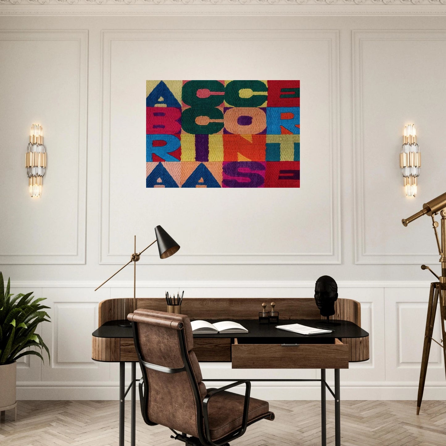 A BRACCIA CONSERTE 1994 - Alighiero Boetti Brushed Aluminum Print - 70x100 cm / 28x40 inches | Alighiero Boetti Aluminum Print | Alighiero Boetti Prints