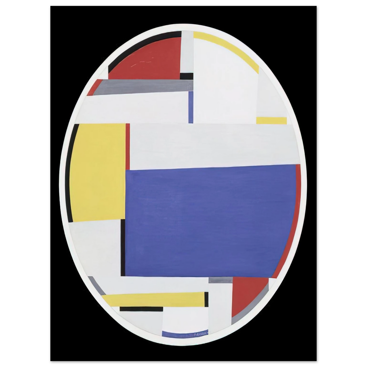 Fritz Glarner - Relational Painting, Tondo #40 - 1956  75x100 cm / 30x40inches Fine Art Poster