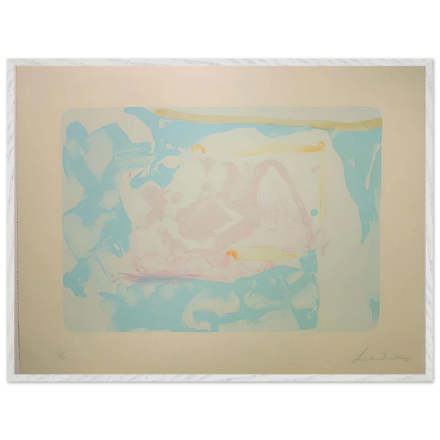 Helen Frankenthaler - Reflections III - 1995 Wall art - 40x50 cm / 16x20 inches - Premium Wooden Framed Poster With Fine Art Paper-canvas - White frame