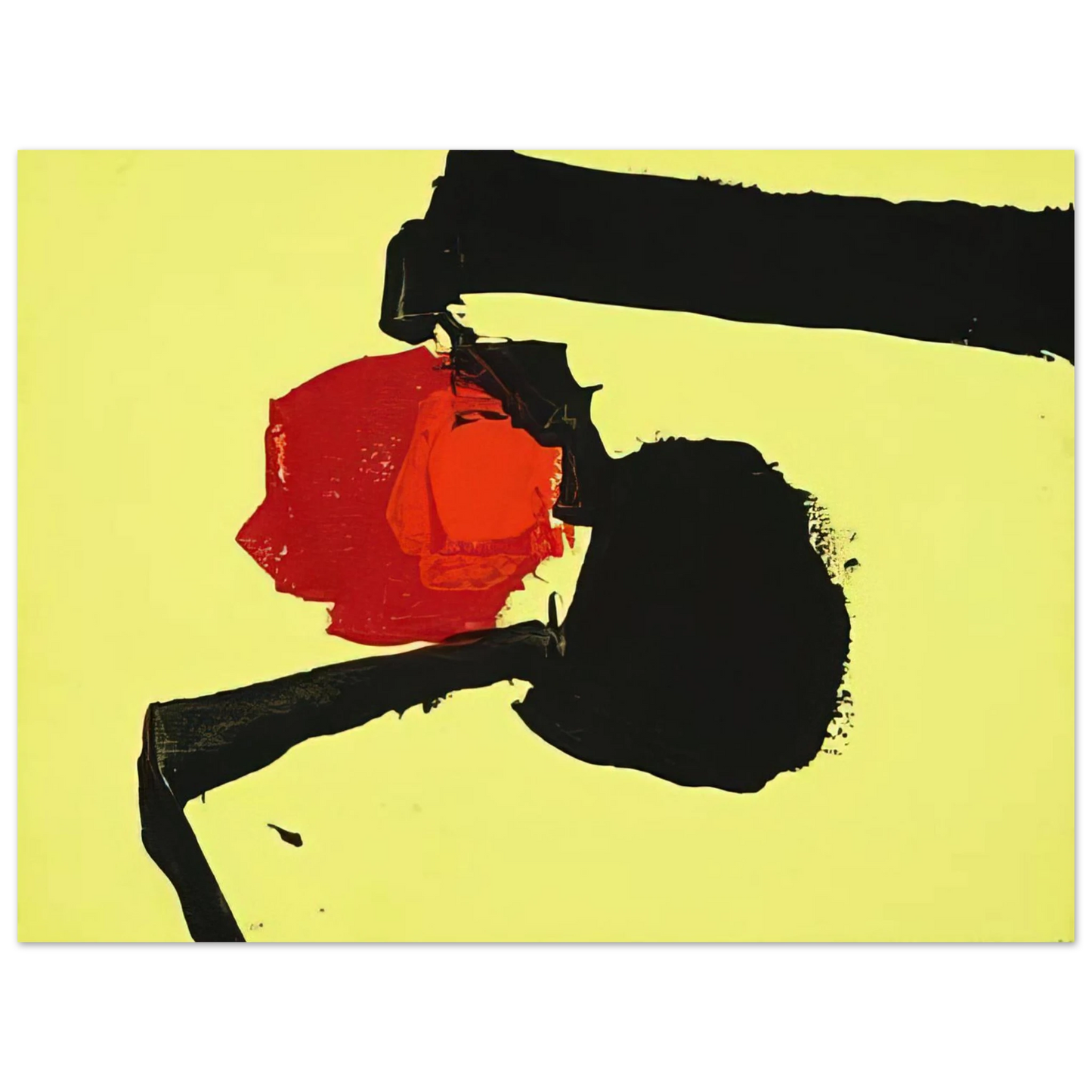 Luis Feito - UNTITLED ABSTRACT IN YELLOW BLACK AND RED 1967  75x100 cm / 30x40inches Fine Art Poster