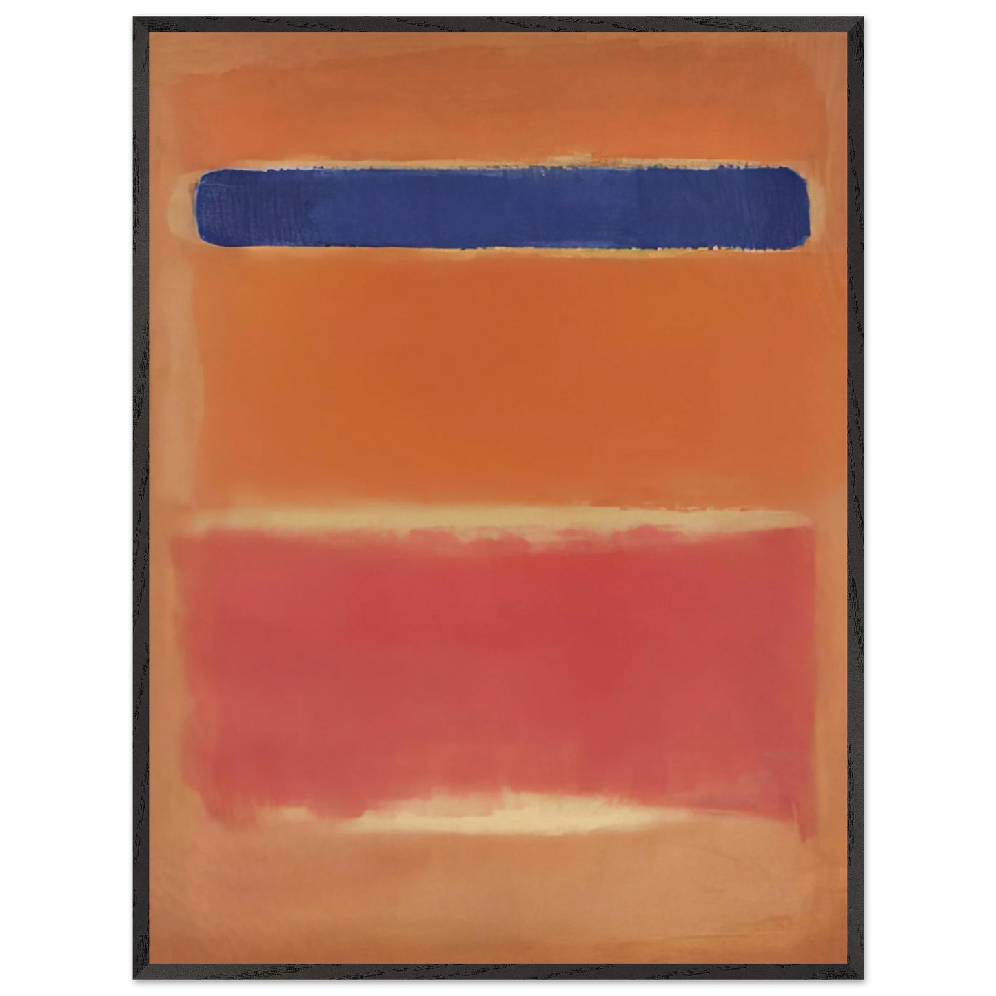 Mark Rothko - Blue Over Red - 1953 Wall Art - 60x80 cm / 24x32 inches - Premium Wooden Framed Poster With Fine Art Paper-canvas - Black frame