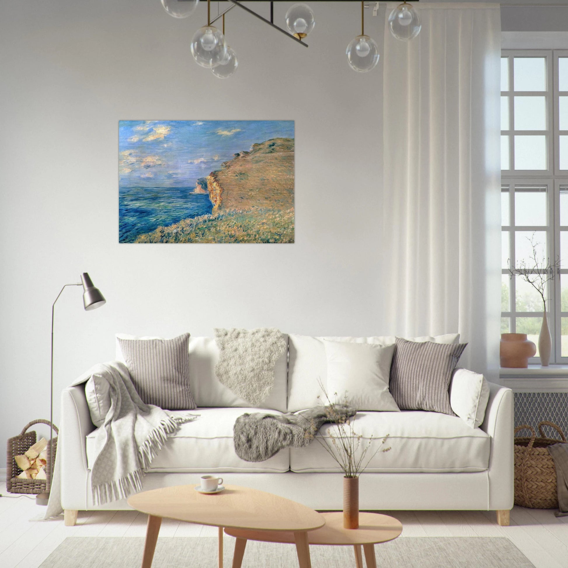 Cliff at Fecamp - claude monet Brushed Aluminum Print - 70x100 cm / 28x40 inches | claude monet Aluminum Print | claude monet Prints