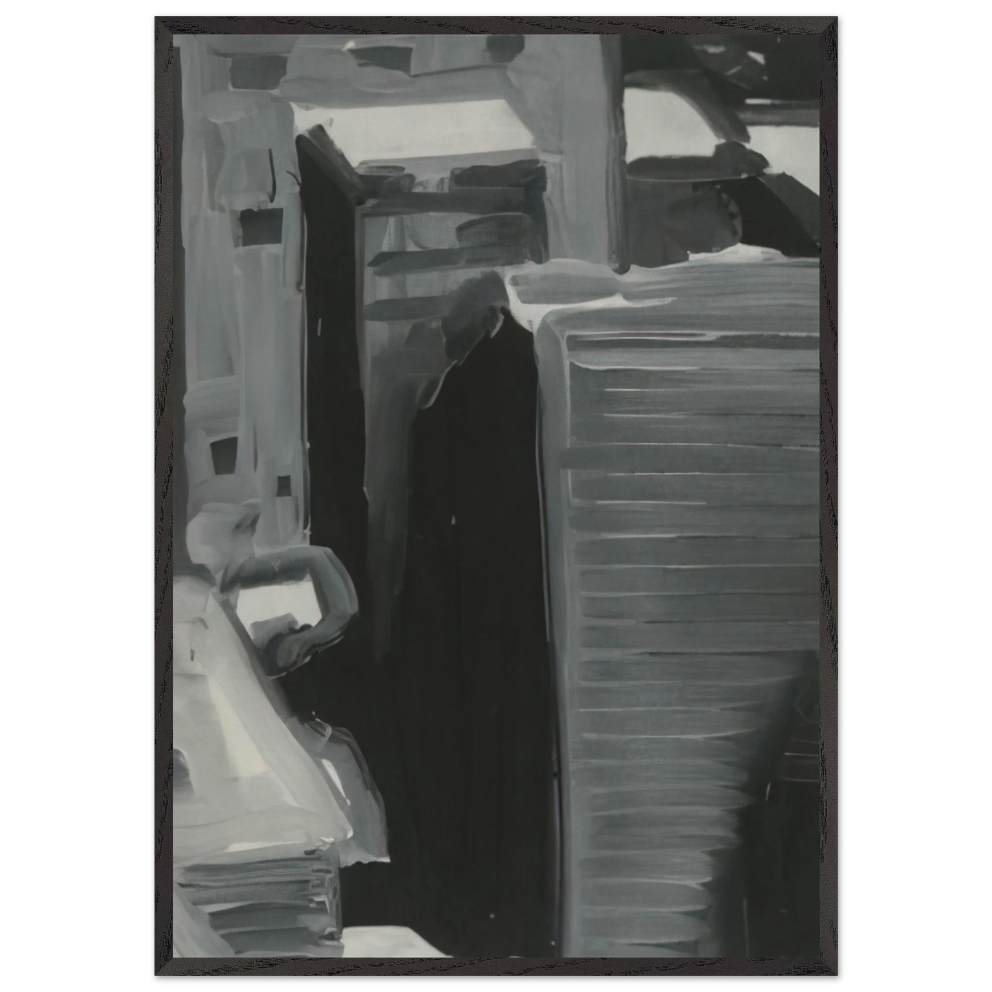 TOWNSCAPE 1968 - Gerhard Richter 70x100 cm / 28x40 inches Framed Art Print – Black Wooden Frame
