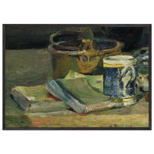 STILL LIFE WITH BOOKS 1895 - Henri Matisse 70x100 cm / 28x40 inches Framed Art Print – Black Wooden Frame