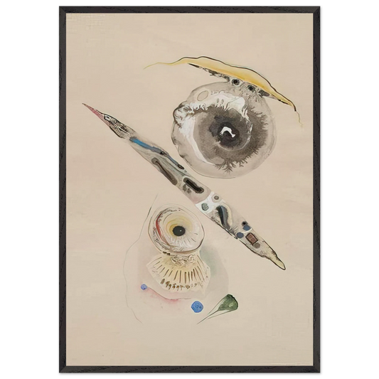 Untitled N37 - Rudolf Bauer 70x100 cm / 28x40 inches Framed Art Print – Black Wooden Frame