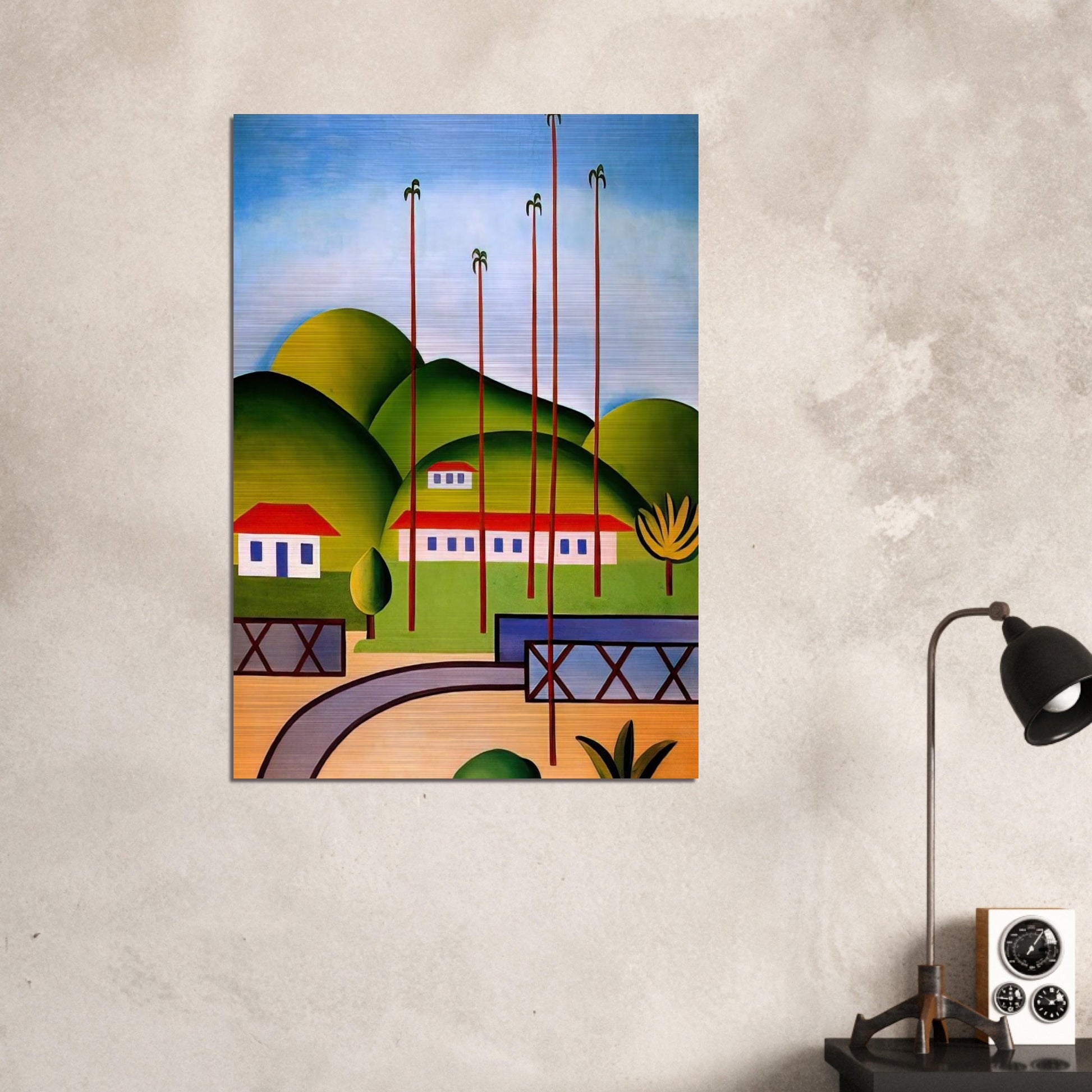Palm Trees - Tarsila do Amaral Brushed Aluminum Print - 70x100 cm / 28x40 inches | Tarsila do Amaral Aluminum Print | Tarsila do Amaral Prints