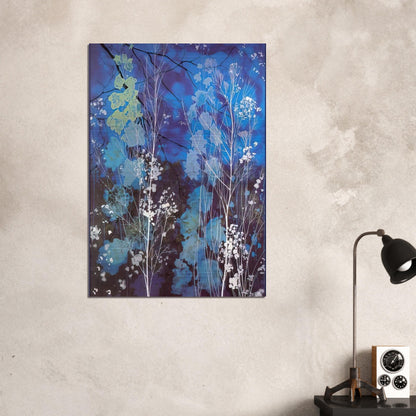 Delphinium - Eyvind Earle Brushed Aluminum Print - 70x100 cm / 28x40 inches | Eyvind Earle Aluminum Print | Eyvind Earle Prints