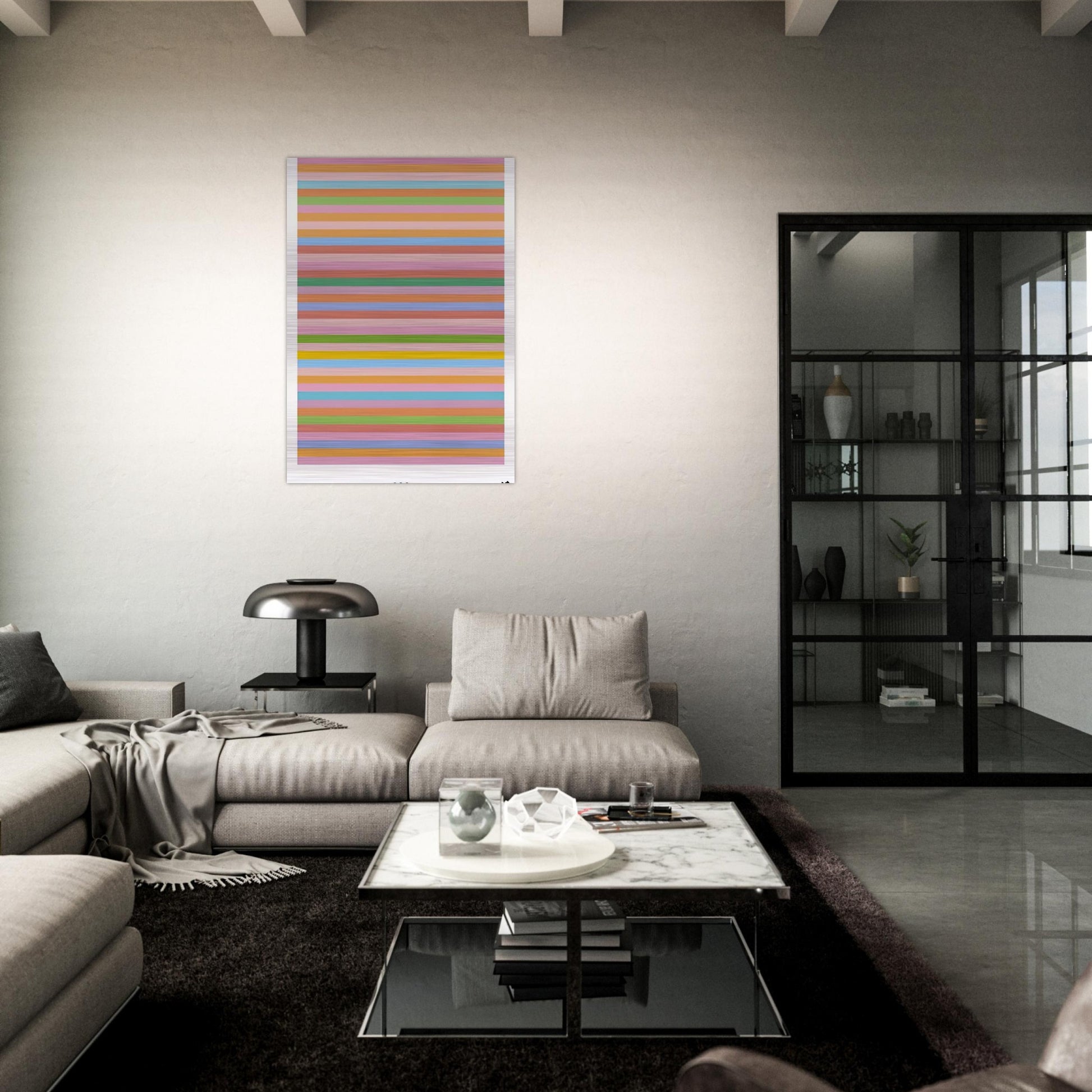 ROSE ROSE LONDON 2012 OLYMPIC GAMES POSTER 2012 - Bridget Riley Brushed Aluminum Print - 70x100 cm / 28x40 inches | Bridget Riley Aluminum Print | Bridget Riley Prints