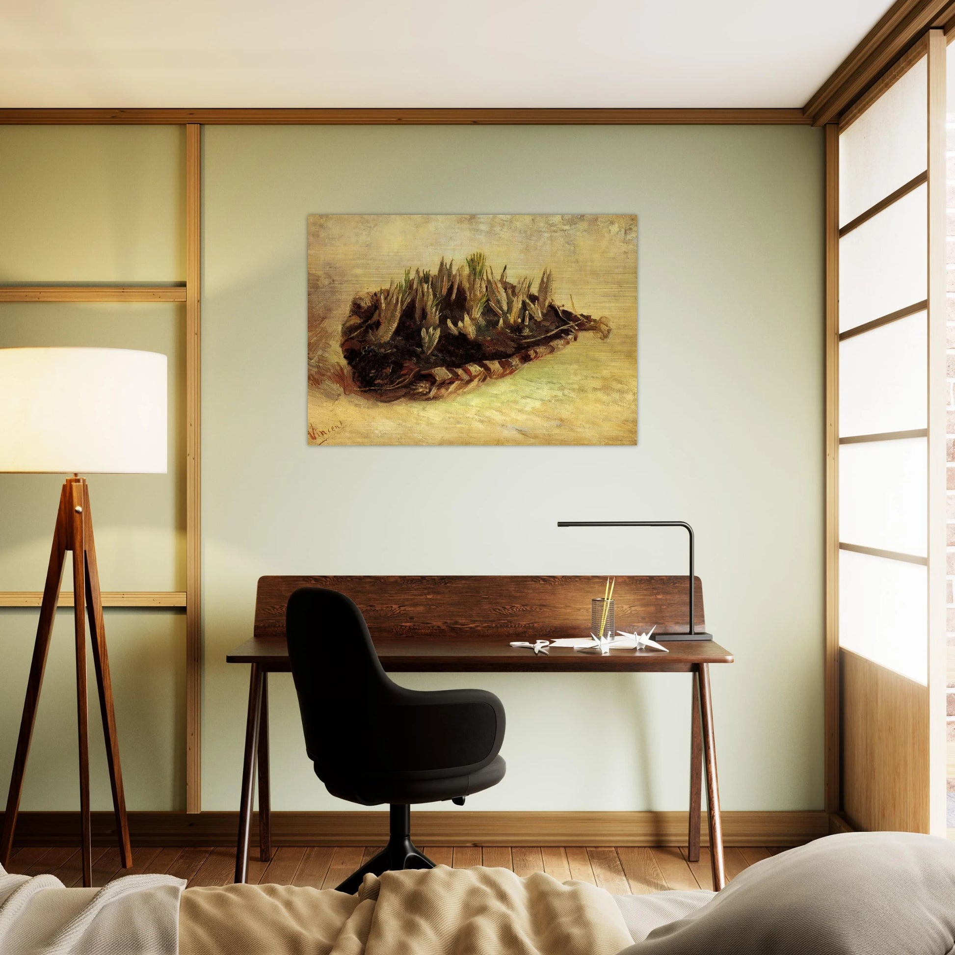 Still Life with a Basket of Crocuses - Vincent van Gogh Brushed Aluminum Print - 70x100 cm / 28x40 inches | Vincent van Gogh Aluminum Print | Vincent van Gogh Prints