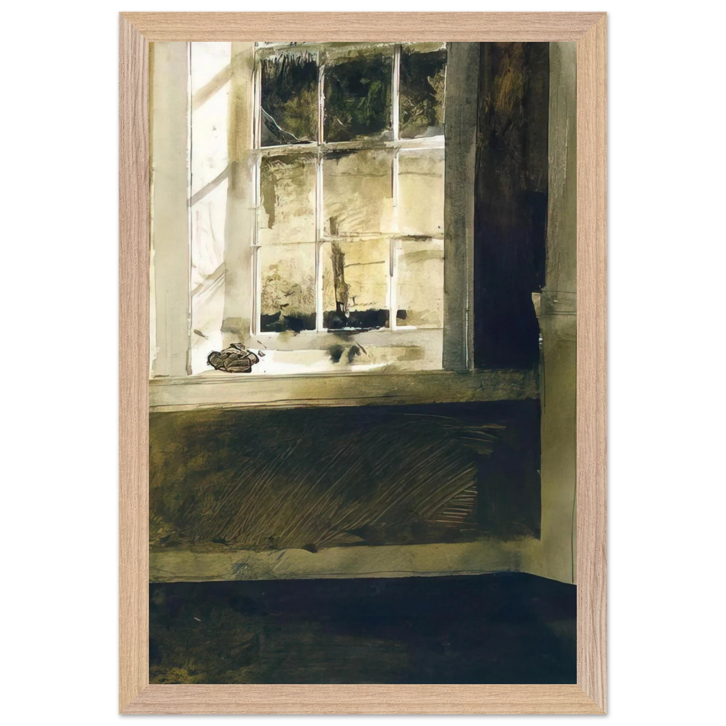 Andrew Wyeth - GROUNDHOG DAY 4 Wall Art - 30x40 cm / 12x16 inches - Premium Wooden Framed Poster With Fine Art Paper-canvas - Black frame