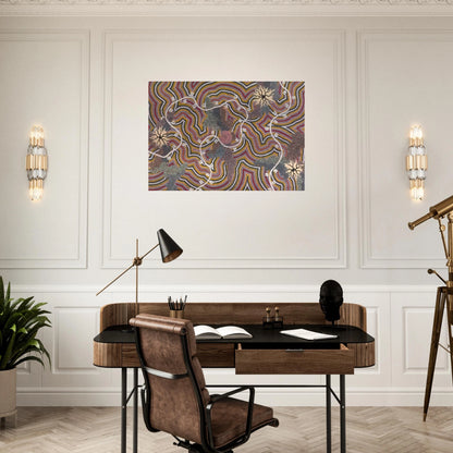 Possum Dreaming - 1996 - Clifford Possum Tjapaltjarri Brushed Aluminum Print - 70x100 cm / 28x40 inches | Clifford Possum Tjapaltjarri Aluminum Print | Clifford Possum Tjapaltjarri Prints