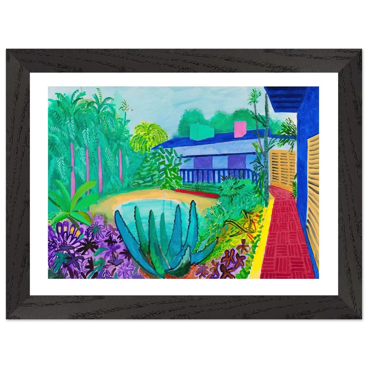 David Hockney - David Hockney Wall art - 15x20 cm / 6x8 Inches - Premium Wooden Framed Poster With Fine Art Paper - Wood frame