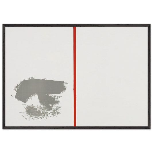 OHNE TITEL MIT ROTEM STRICH 1970 - Blinky Palermo 70x100 cm / 28x40 inches Framed Art Print – Black Wooden Frame