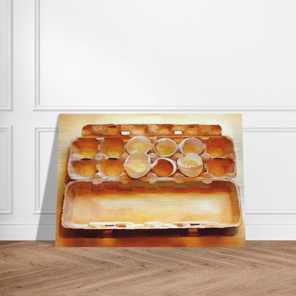 Eggs in an Egg Crate - 1975 - Mary Pratt Brushed Aluminum Print - 70x100 cm / 28x40 inches | Mary Pratt Aluminum Print | Mary Pratt Prints