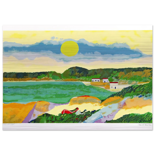 Marinha Com Casas - Post-Impressionism - Aldemir Martins Brushed Aluminum Print - 70x100 cm / 28x40 inches | Aldemir Martins Aluminum Print | Aldemir Martins Prints