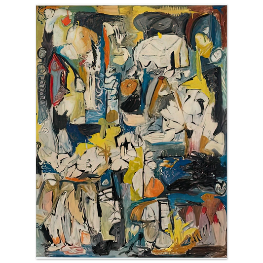 Helen Frankenthaler - Village, 1951- Wall Art - 21x29.7 cm / 8x12" - Fine Art Poster-canvas - -