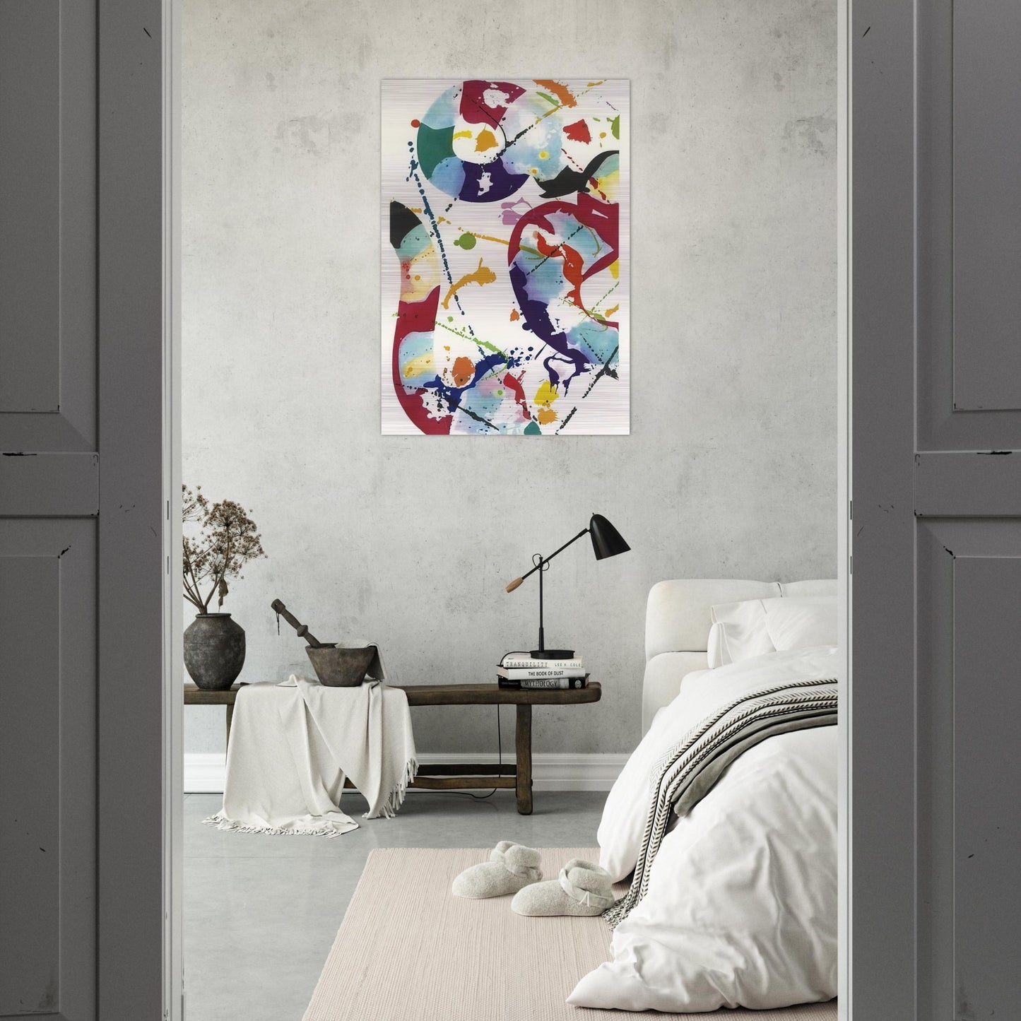Untitled  SFE-85  - Sam Francis Brushed Aluminum Print - 70x100 cm / 28x40 inches | Sam Francis Aluminum Print | Sam Francis Prints