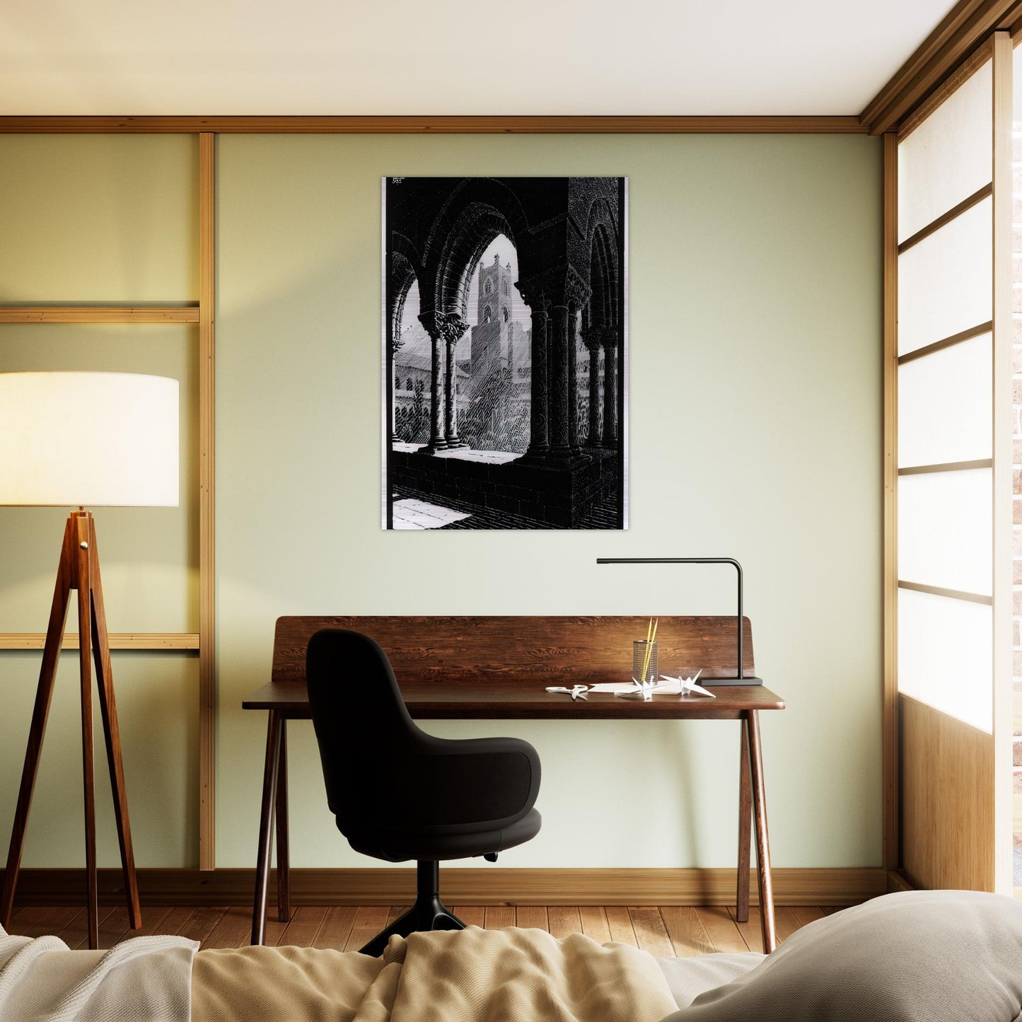 CLOISTER OF MONREALE SICILY - MC Escher Brushed Aluminum Print - 70x100 cm / 28x40 inches | MC Escher Aluminum Print | MC Escher Prints