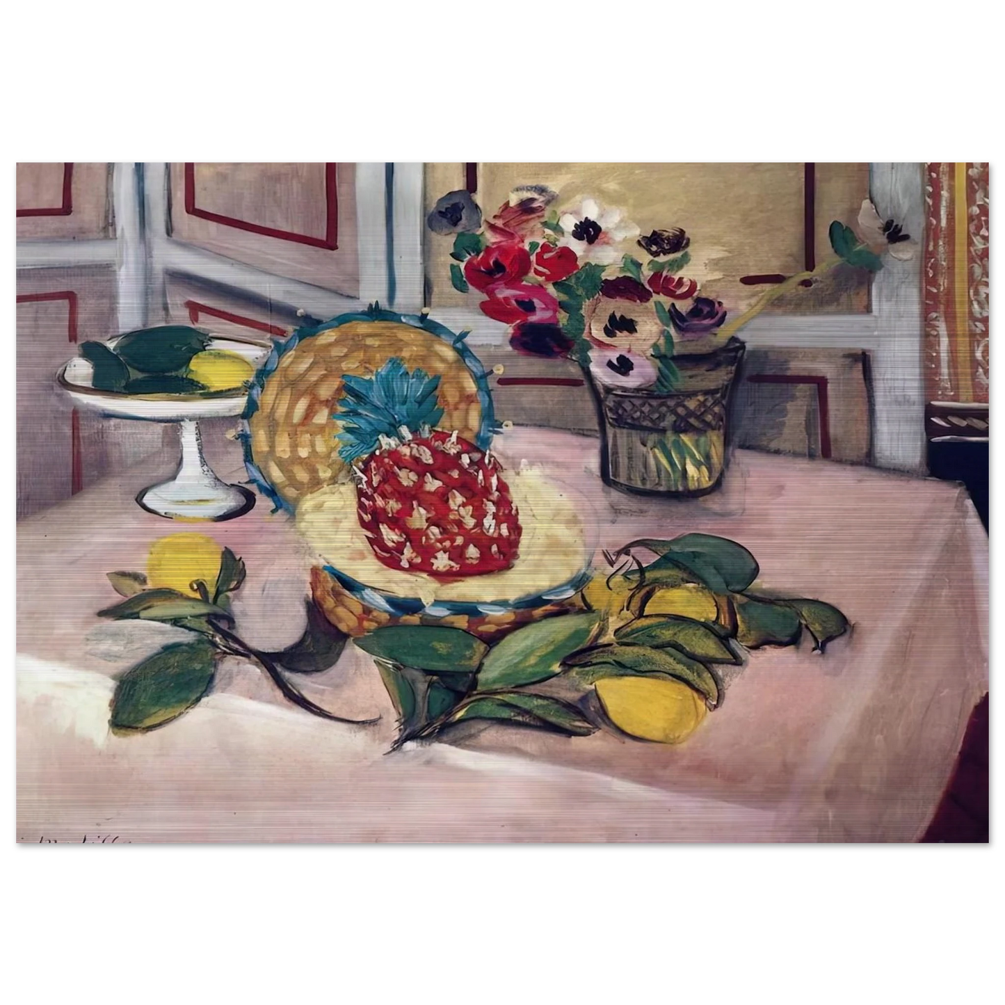 STILL LIFE WITH PINEAPPLES 1940 - Henri Matisse Brushed Aluminum Print - 70x100 cm / 28x40 inches | Henri Matisse Aluminum Print | Henri Matisse Prints