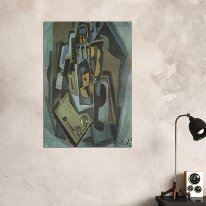 PIERROT AND GUITAR - Salvador Dali Brushed Aluminum Print - 70x100 cm / 28x40 inches | Salvador Dali Aluminum Print | Salvador Dali Prints