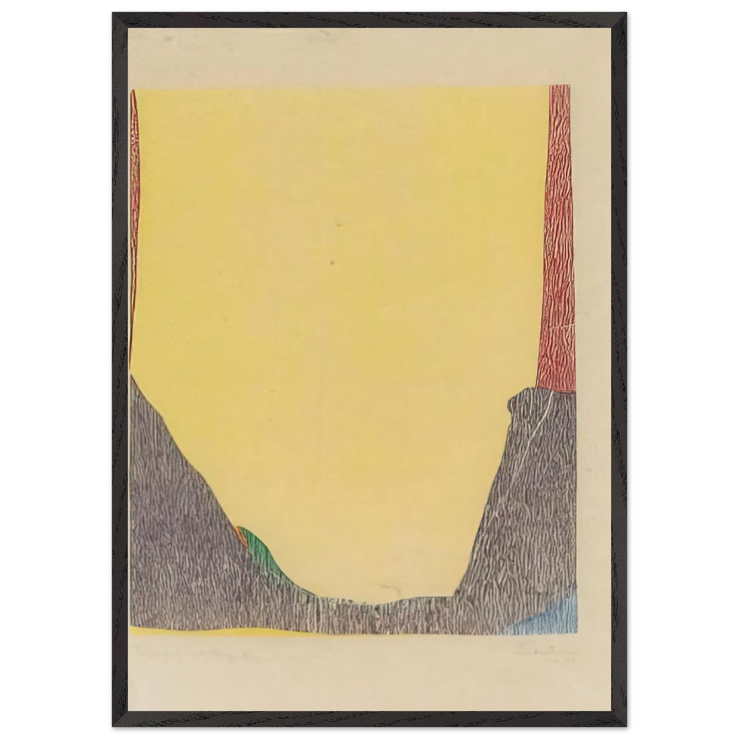 Helen Frankenthaler - East and Beyond - 1973 Wall art - 21x29.7 cm / 8x12" - Premium Wooden Framed Poster With Fine Art Paper-canvas - Wood frame