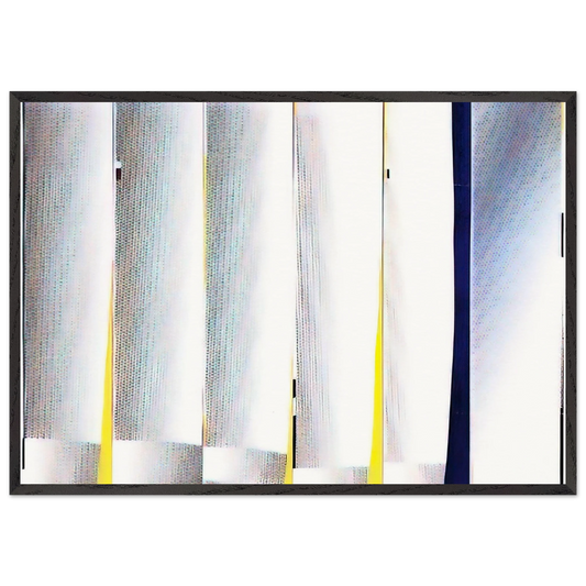 MIRROR SIX PANELS 3 1971 - Roy Lichtenstein 70x100 cm / 28x40 inches Framed Art Print – Black Wooden Frame