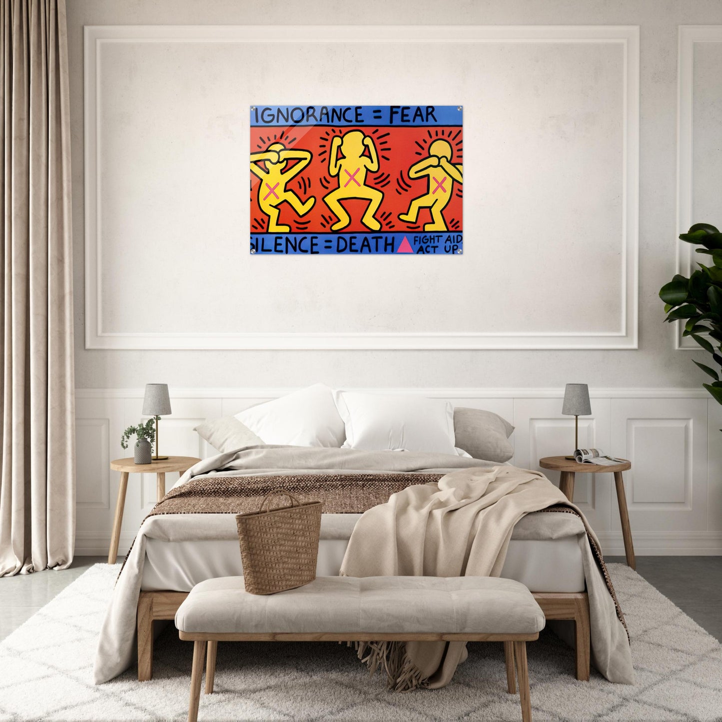 IGNORANCE FEAR 1989 - Keith Haring Acrylic Print - 70x100 cm / 28x40″ inches | Keith Haring Wall Art | Keith Haring Prints