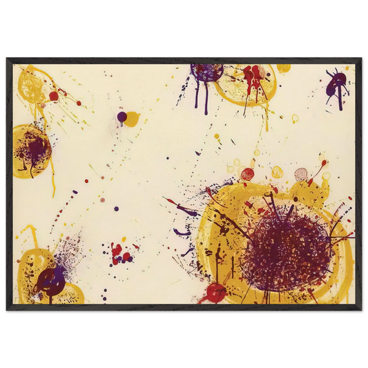 Yellow Speck - Sam Francis 70x100 cm / 28x40 inches Framed Art Print – Black Wooden Frame