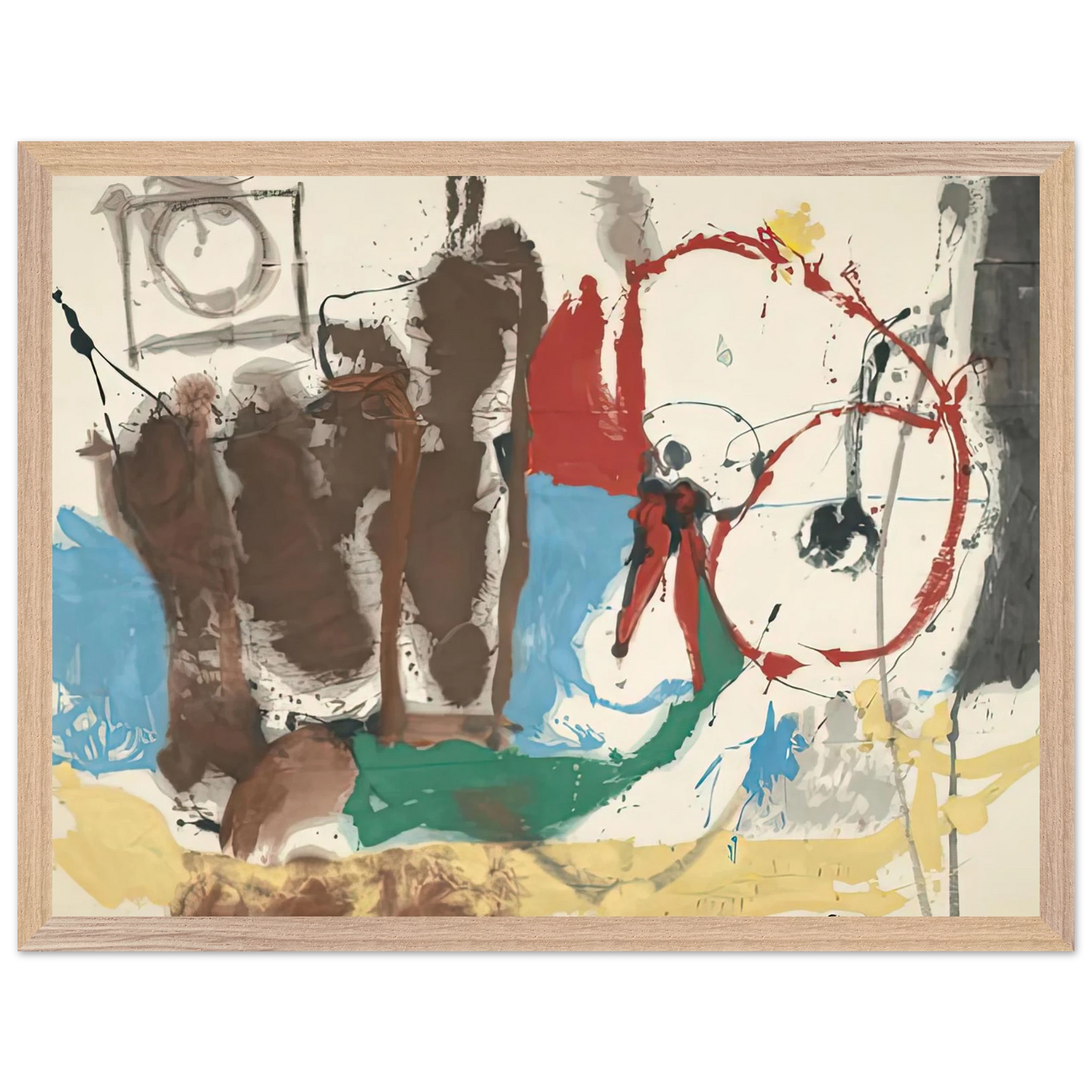 Helen Frankenthaler - Mother Goose Melody, 1959- Wall Art - 30x40 cm / 12x16 inches - Premium Wooden Framed Poster With Fine Art Paper-canvas - Wood frame