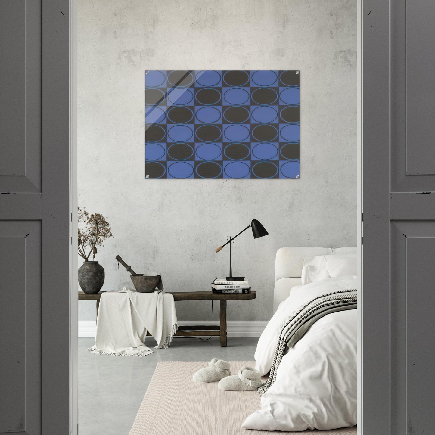 Carre bleu et noir - 1980 - Antonio Asis Acrylic Print - 70x100 cm / 28x40″ inches