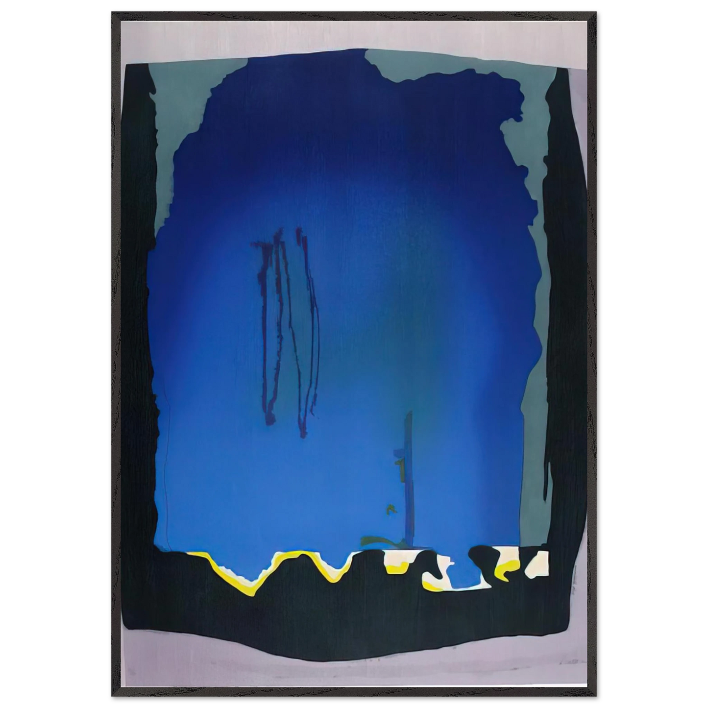 Helen Frankenthaler - Freefall - 1992 Wall art - 70x100 cm / 28x40 inches - Premium Wooden Framed Poster With Fine Art Paper-canvas - White frame