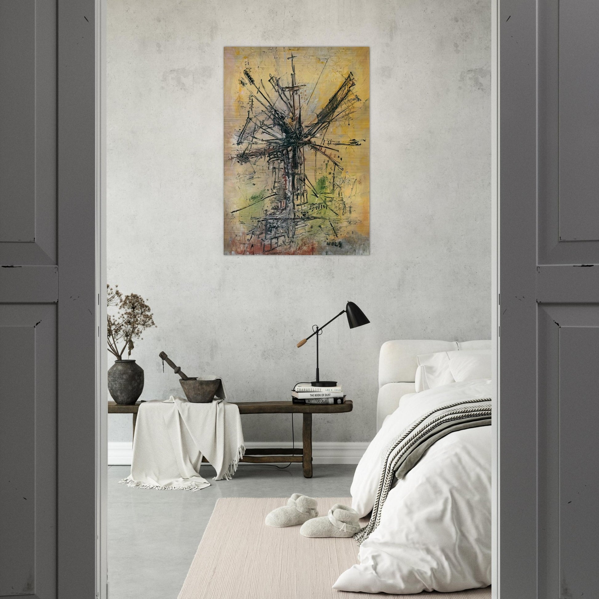 The Windmill - 1951 - Wols Brushed Aluminum Print - 70x100 cm / 28x40 inches | Wols Aluminum Print | Wols Prints