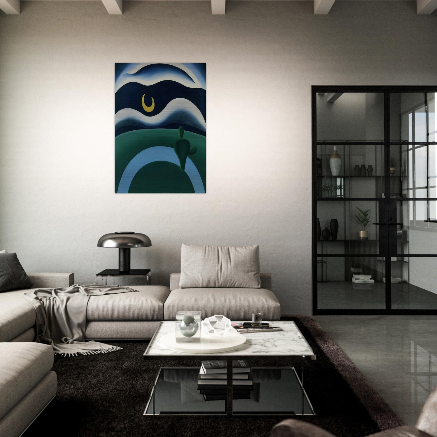 The Moon - Tarsila do Amaral Brushed Aluminum Print - 70x100 cm / 28x40 inches | Tarsila do Amaral Aluminum Print | Tarsila do Amaral Prints