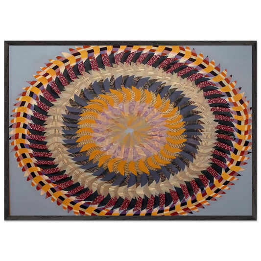Golden Pinwheel - 1979 - Miriam Schapiro 70x100 cm / 28x40 inches Framed Art Print – Black Wooden Frame