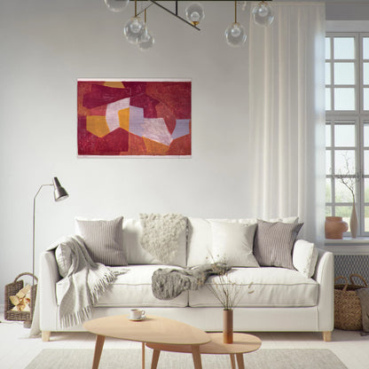 Composition carmin, brune, jaune et grise - 1956 - Serge Poliakoff Brushed Aluminum Print - 70x100 cm / 28x40 inches | Serge Poliakoff Aluminum Print | Serge Poliakoff Prints