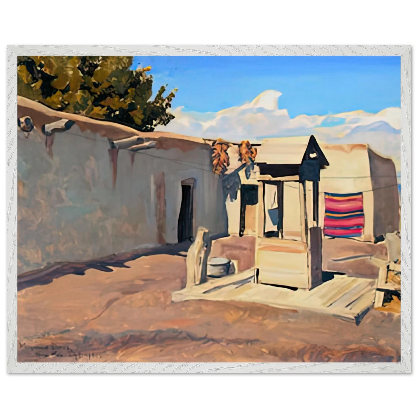 Maynard Dixon - OLD PATIO 1931 Wall art - A1 (59.4 x 84.1  cm) - Premium Wooden Framed Poster With Fine Art Paper-canvas - White frame