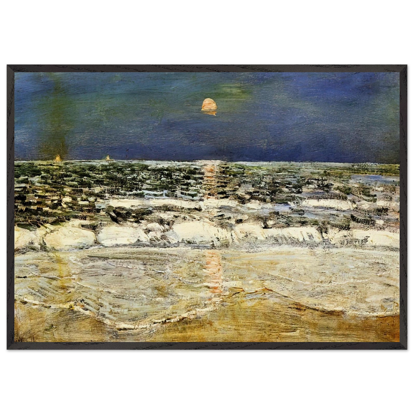 East Hampton N1 - Childe Hassam 70x100 cm / 28x40 inches Framed Art Print – Black Wooden Frame