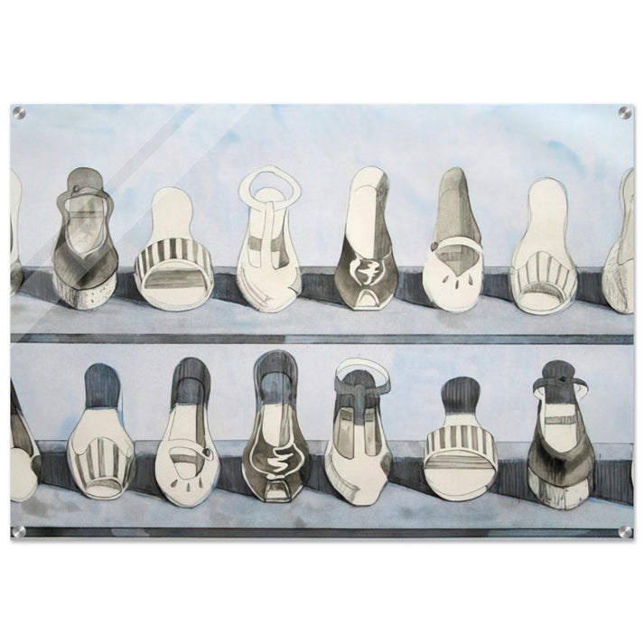 Shoe Rows - 1975 - Wayne Thiebaud Acrylic Print - 70x100 cm / 28x40″ inches