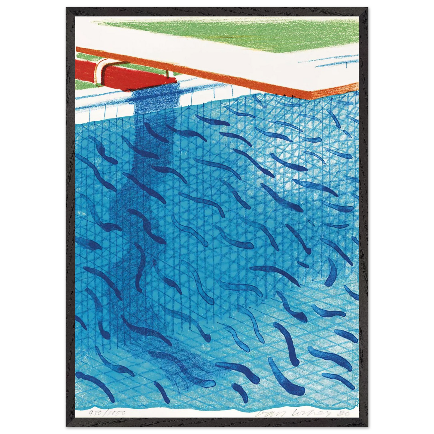 David Hockney - David Hockney Wall art - 20x25 cm / 8x10 inches - Premium Wooden Framed Poster With Fine Art Paper-canvas - Black frame