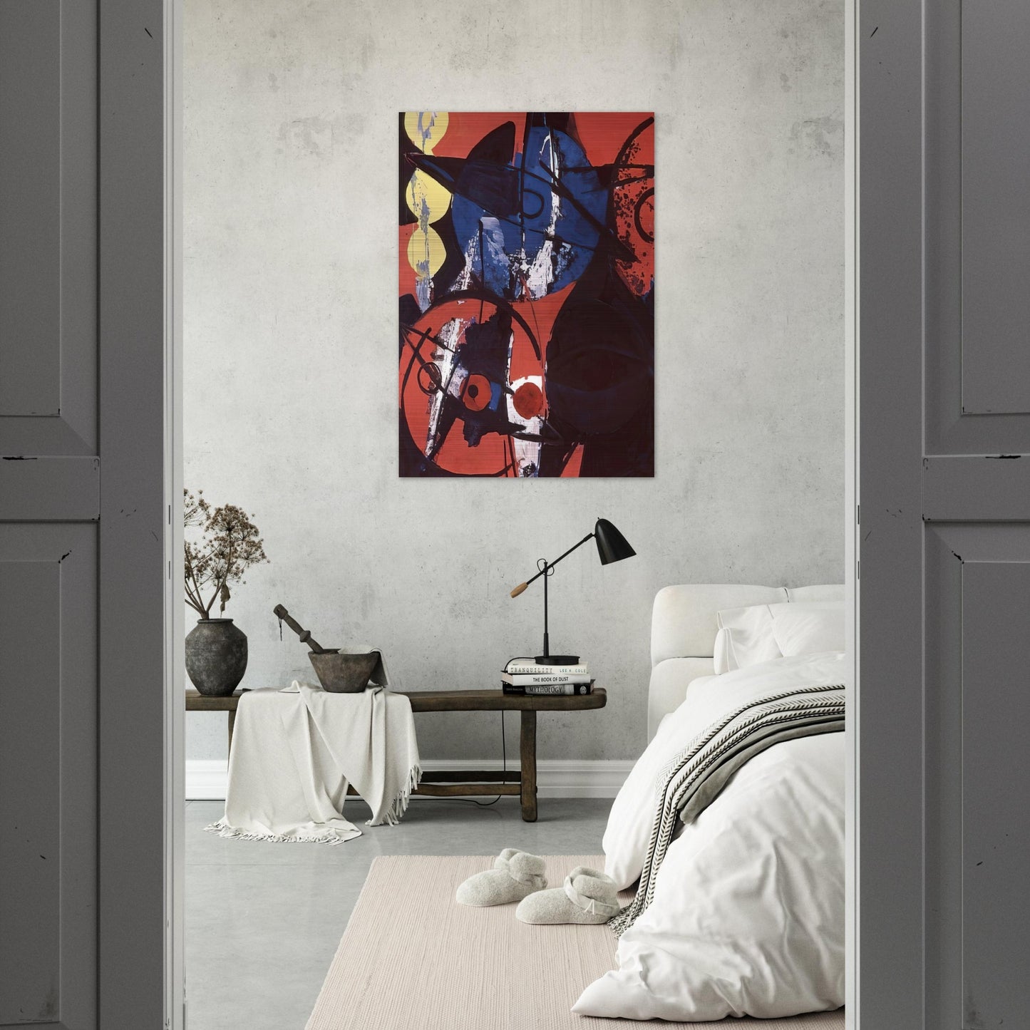 Blaufeuer - 1964 - Ernst Wilhelm Nay Brushed Aluminum Print - 70x100 cm / 28x40 inches | Ernst Wilhelm Nay Aluminum Print | Ernst Wilhelm Nay Prints