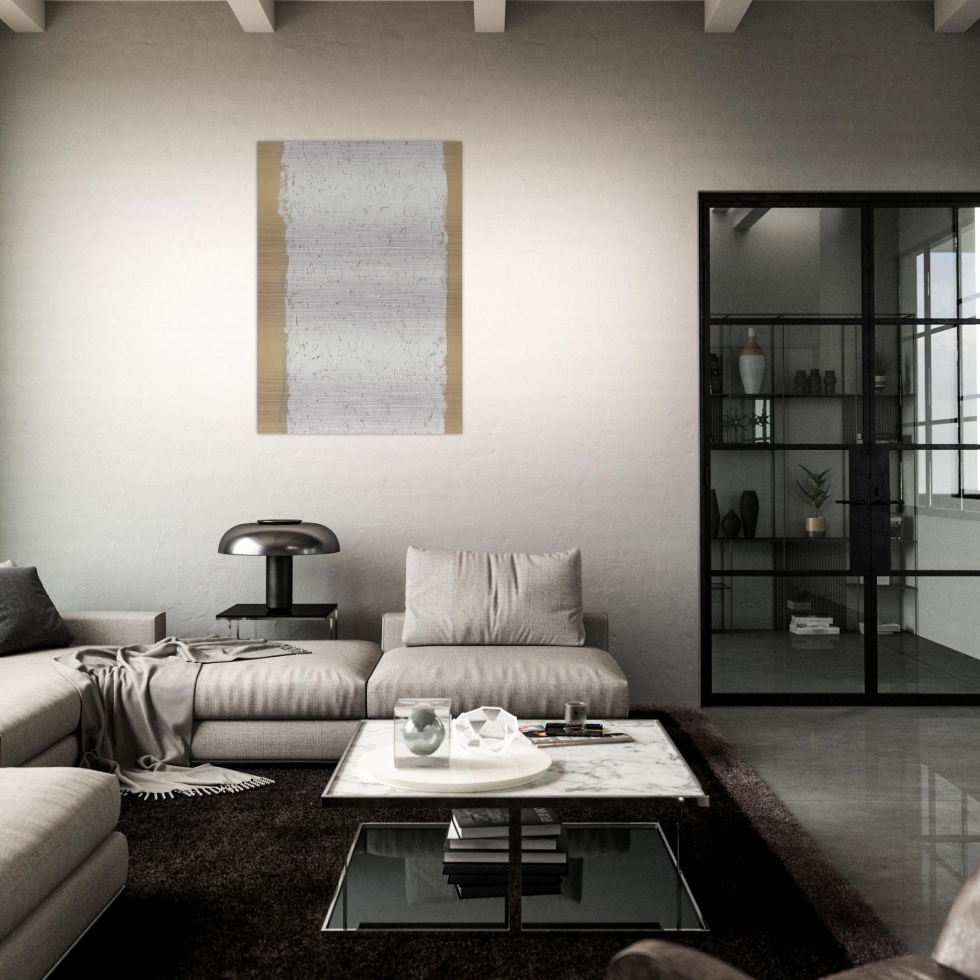 Enter - Robert Ryman Brushed Aluminum Print - 70x100 cm / 28x40 inches | Robert Ryman Aluminum Print | Robert Ryman Prints