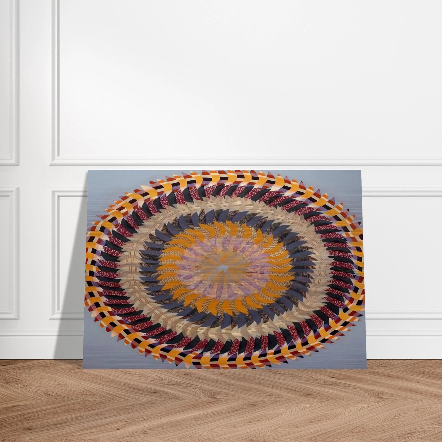 Golden Pinwheel - 1979 - Miriam Schapiro Brushed Aluminum Print - 70x100 cm / 28x40 inches | Miriam Schapiro Aluminum Print | Miriam Schapiro Prints