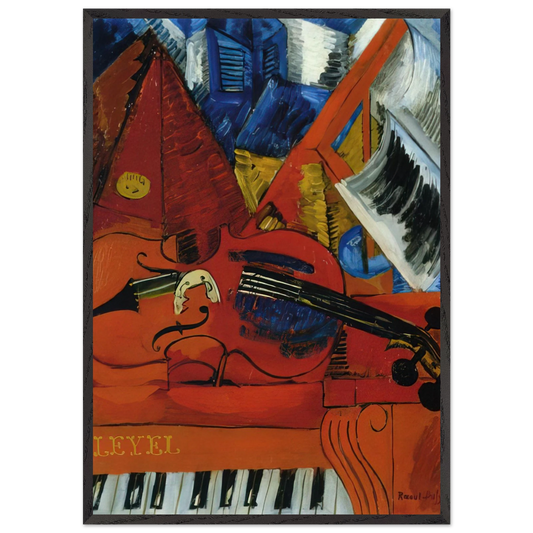 THE VIOLIN 1916 N1 - Raoul Dufy 70x100 cm / 28x40 inches Framed Art Print – Black Wooden Frame