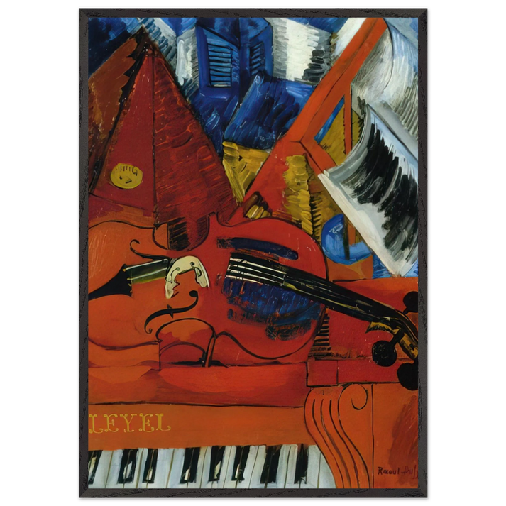 THE VIOLIN 1916 N1 - Raoul Dufy 70x100 cm / 28x40 inches Framed Art Print – Black Wooden Frame