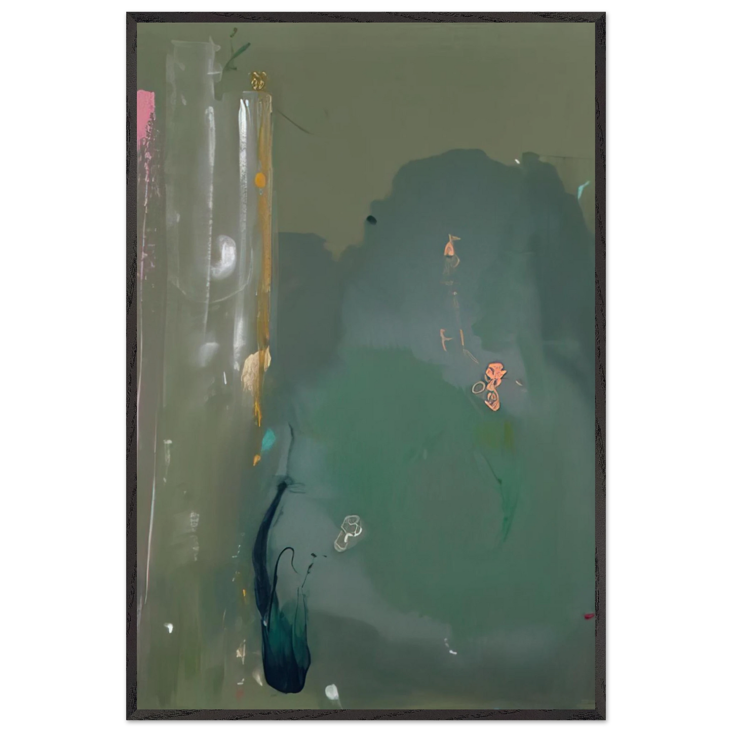Helen Frankenthaler - CÃƒÆ’Ã‚Â´te d Argent - 1980 Wall art - 30x30 cm / 12x12 inches - Premium Wooden Framed Poster With Fine Art Paper-canvas - Black frame