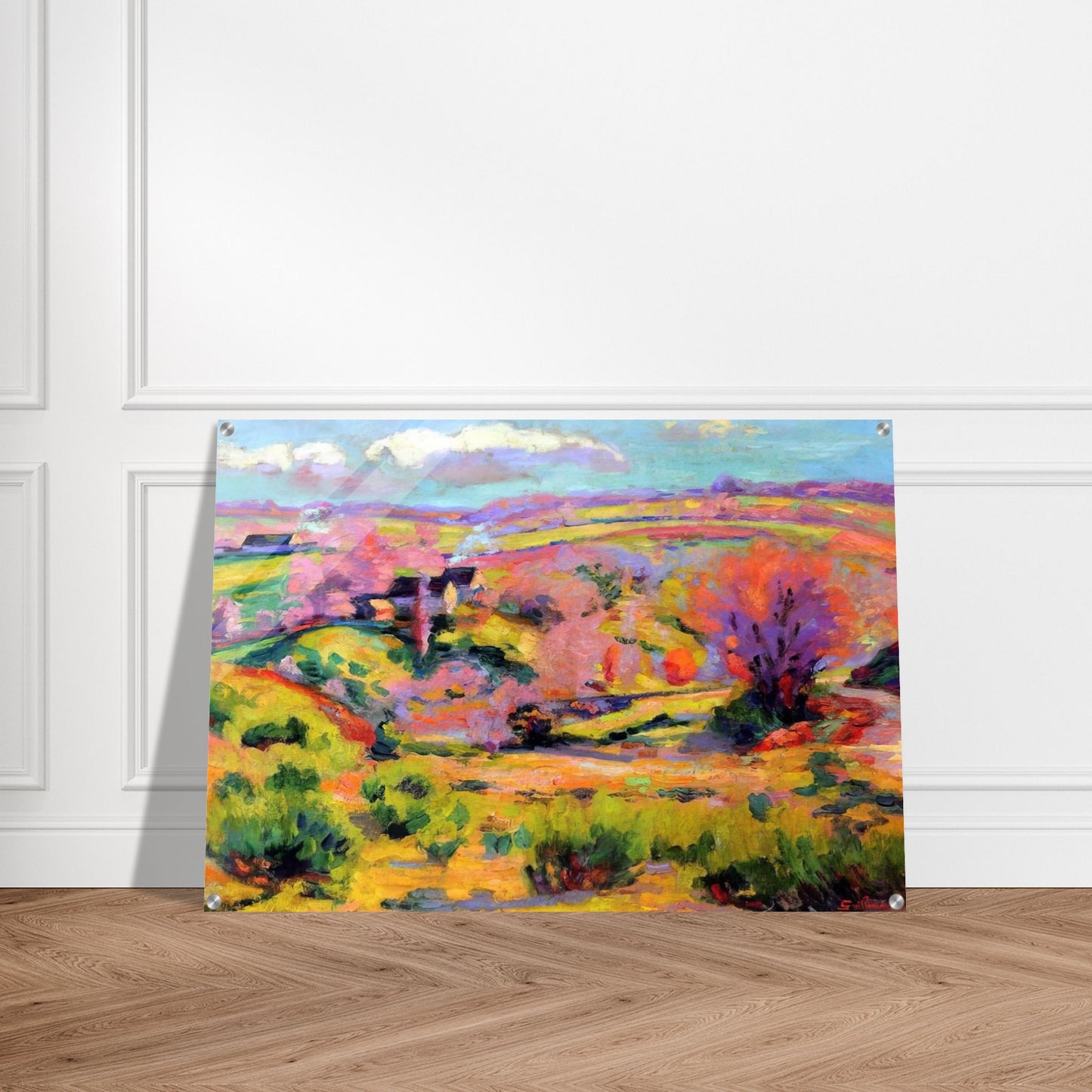 Landscape of Creuse at spring - Fauvism - Armand Guillaumin Acrylic Print - 70x100 cm / 28x40″ inches | Armand Guillaumin Wall Art | Armand Guillaumin Prints