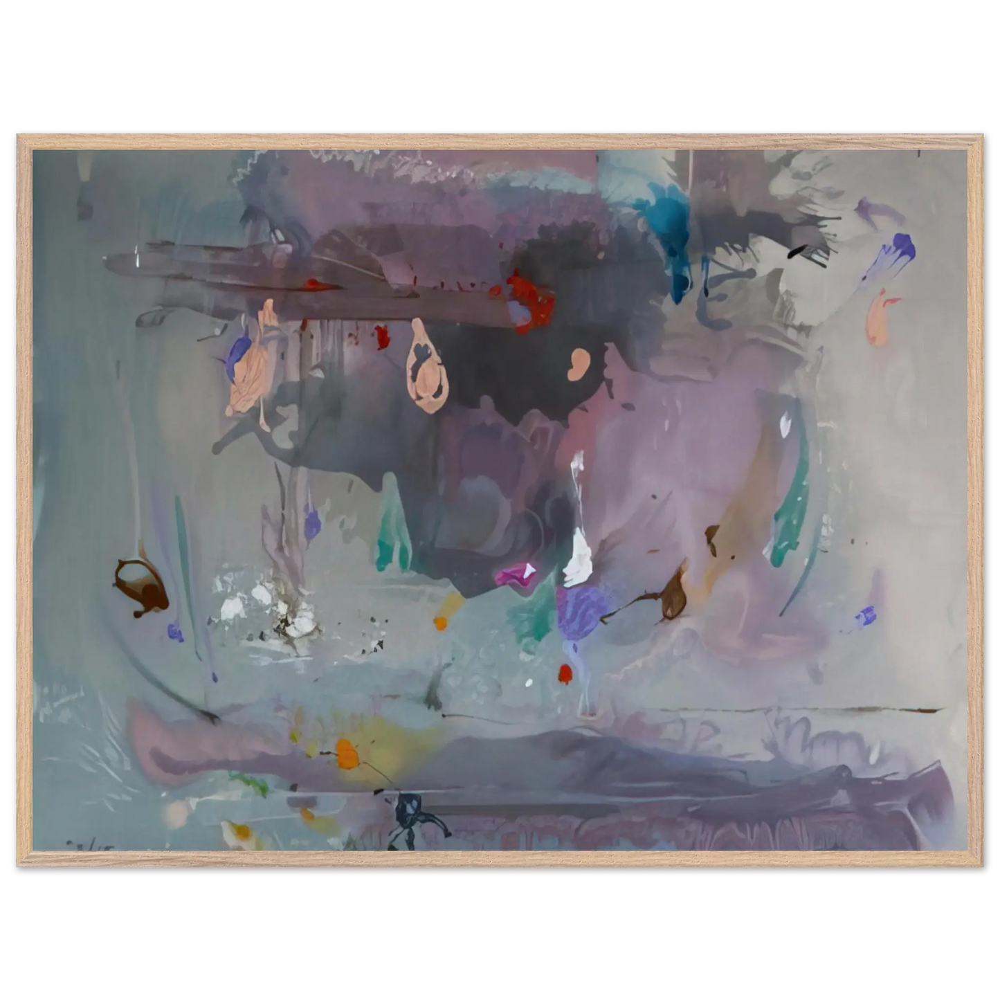 Helen Frankenthaler - Grey Fireworks - 2000 Wall art - 70x100 cm / 28x40 Inches - Fine Art Poster - -