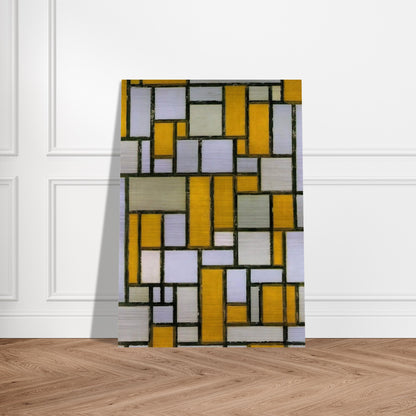 Composition with Gray and Light Brown - Piet Mondrian Brushed Aluminum Print - 70x100 cm / 28x40 inches | Piet Mondrian Aluminum Print | Piet Mondrian Prints