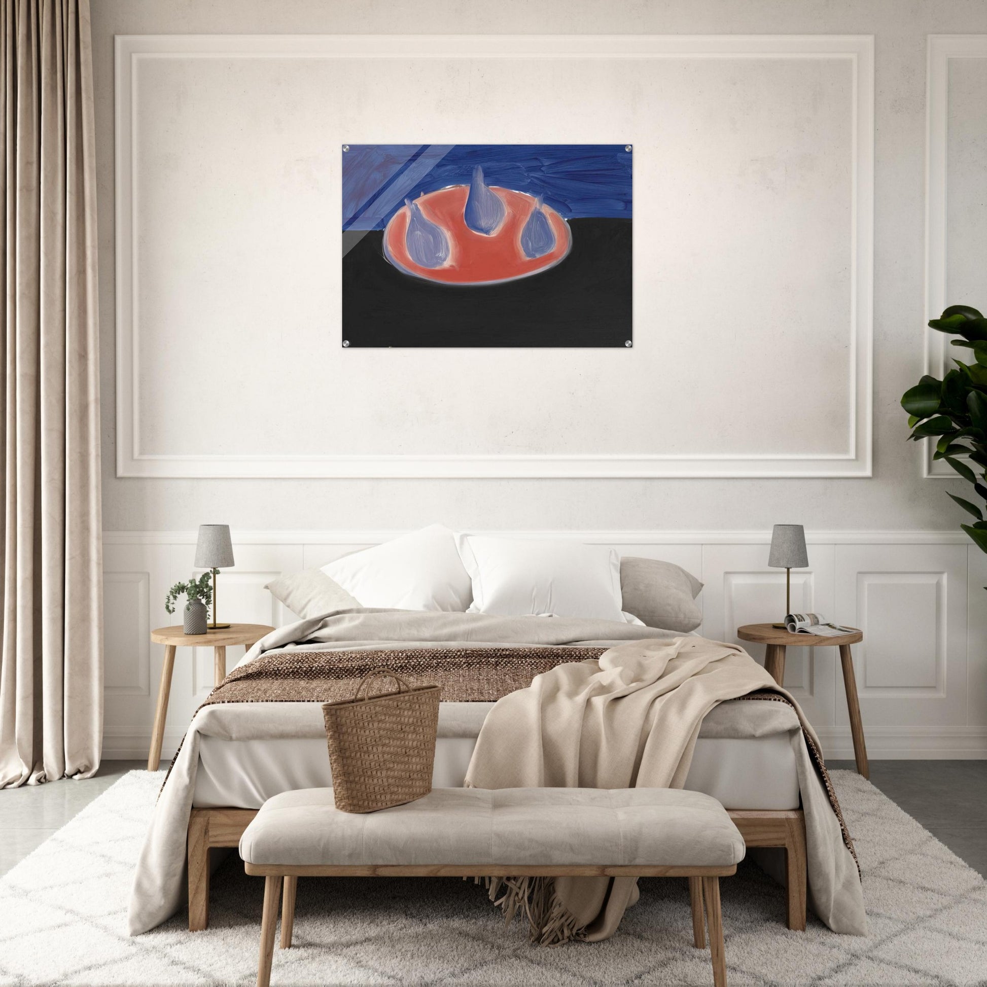 Poires sur une assiette rose - 1954 - Nicolas de Stael Acrylic Print - 70x100 cm / 28x40″ inches