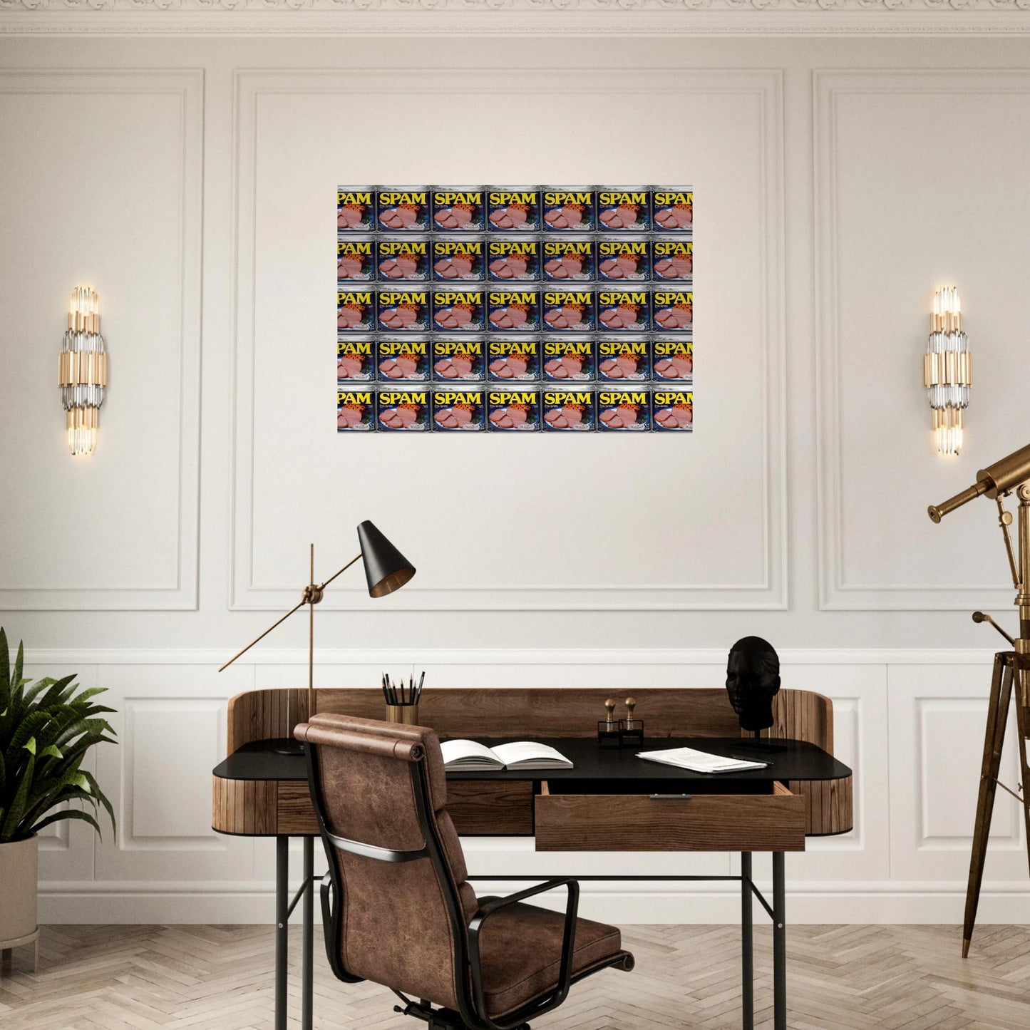 Spam - Andy Warhol Brushed Aluminum Print - 70x100 cm / 28x40 inches | Andy Warhol Aluminum Print | Andy Warhol Prints